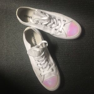 White and pink converse
